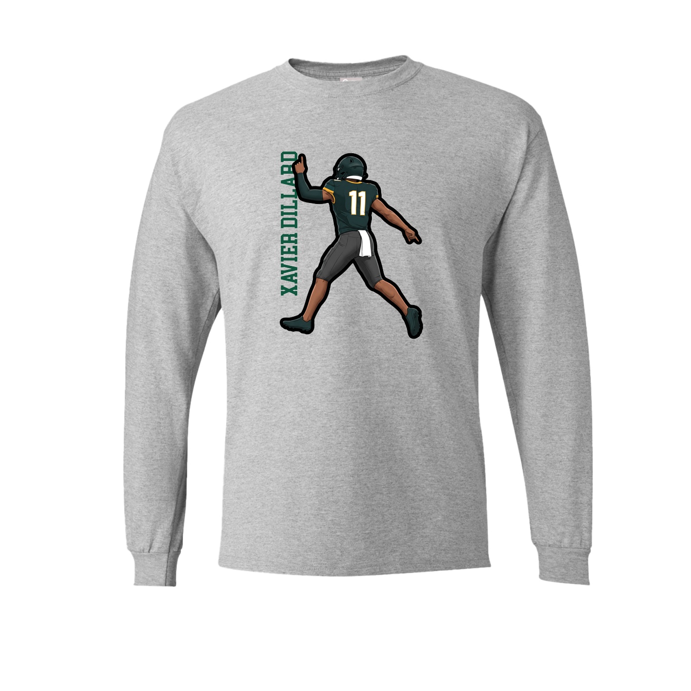 Long Sleeve Tee — Name Vertical in Grey