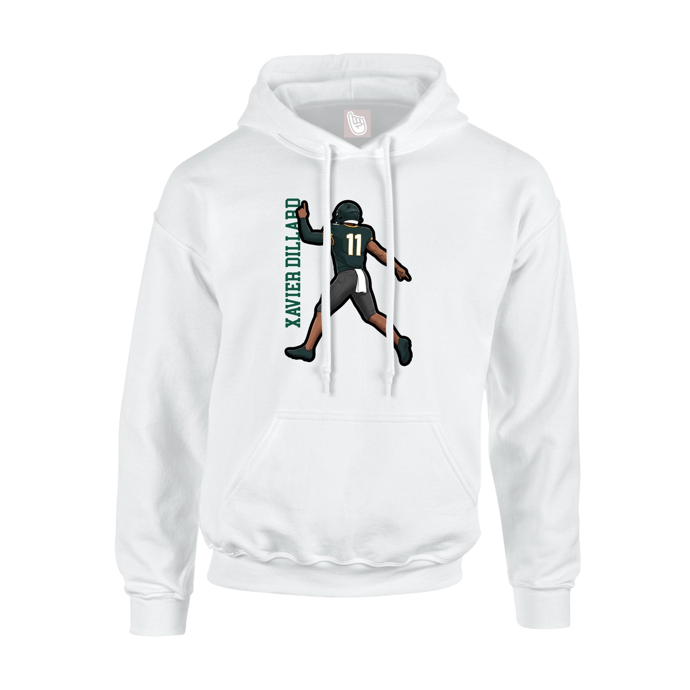 Youth Hoodie — Name Vertical in White