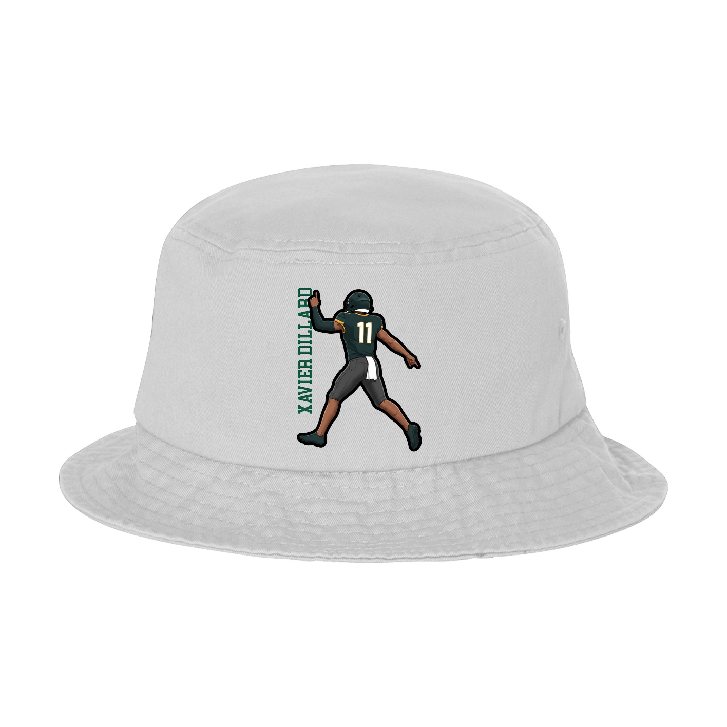 Bucket Cap — Name Vertical in White