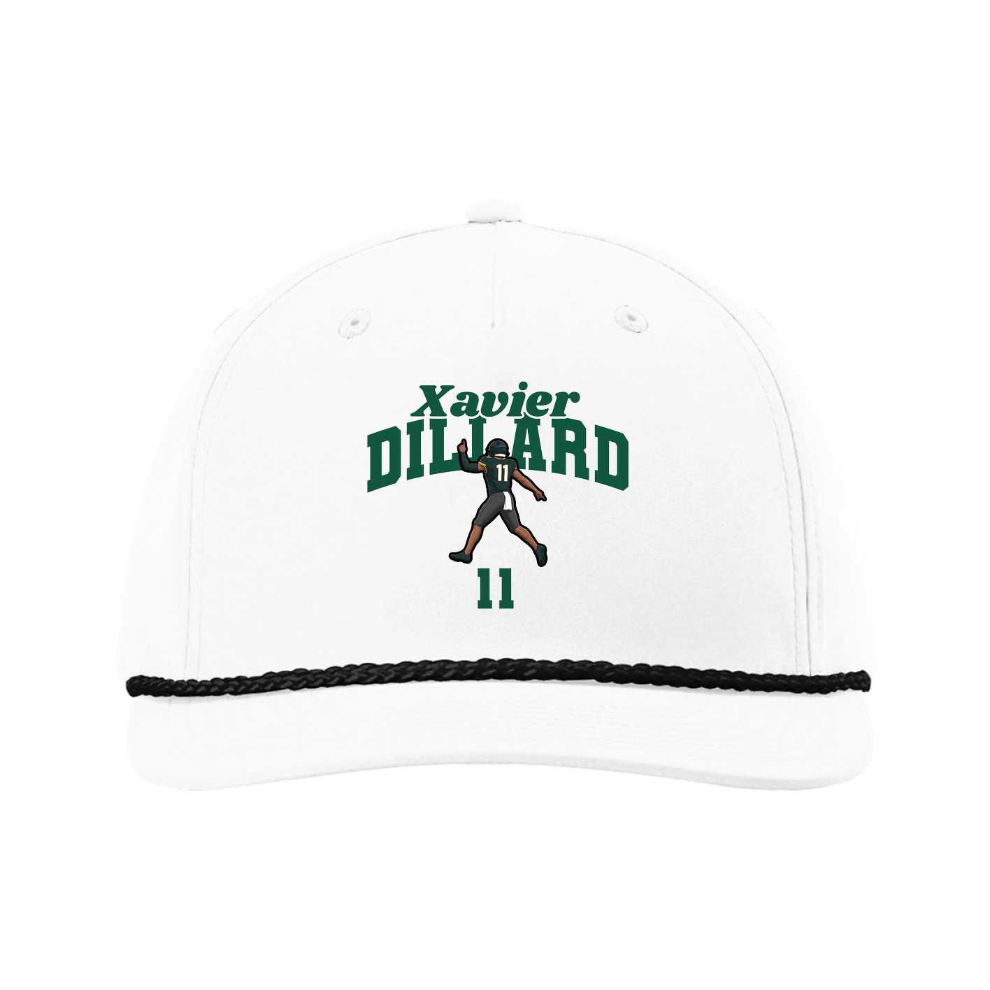 Five-Panel Classic Rope Cap — Signature Arch in White