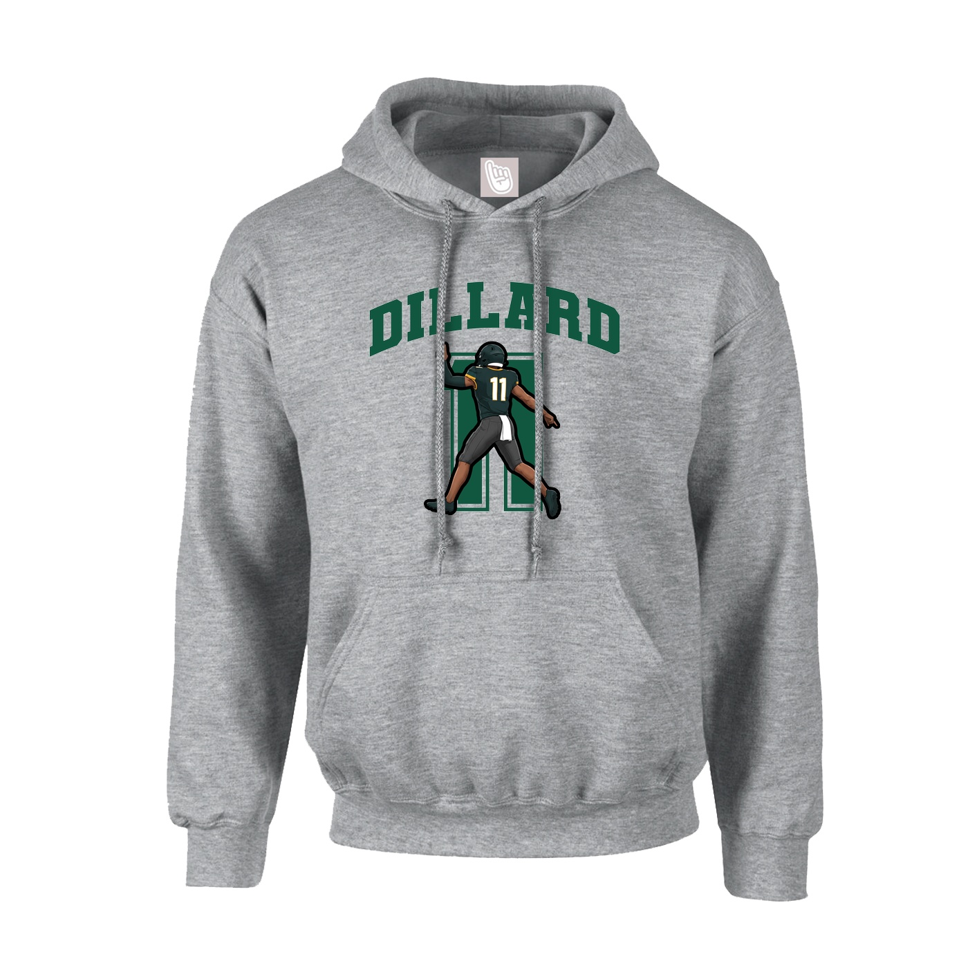 Youth Hoodie — Number in Grey