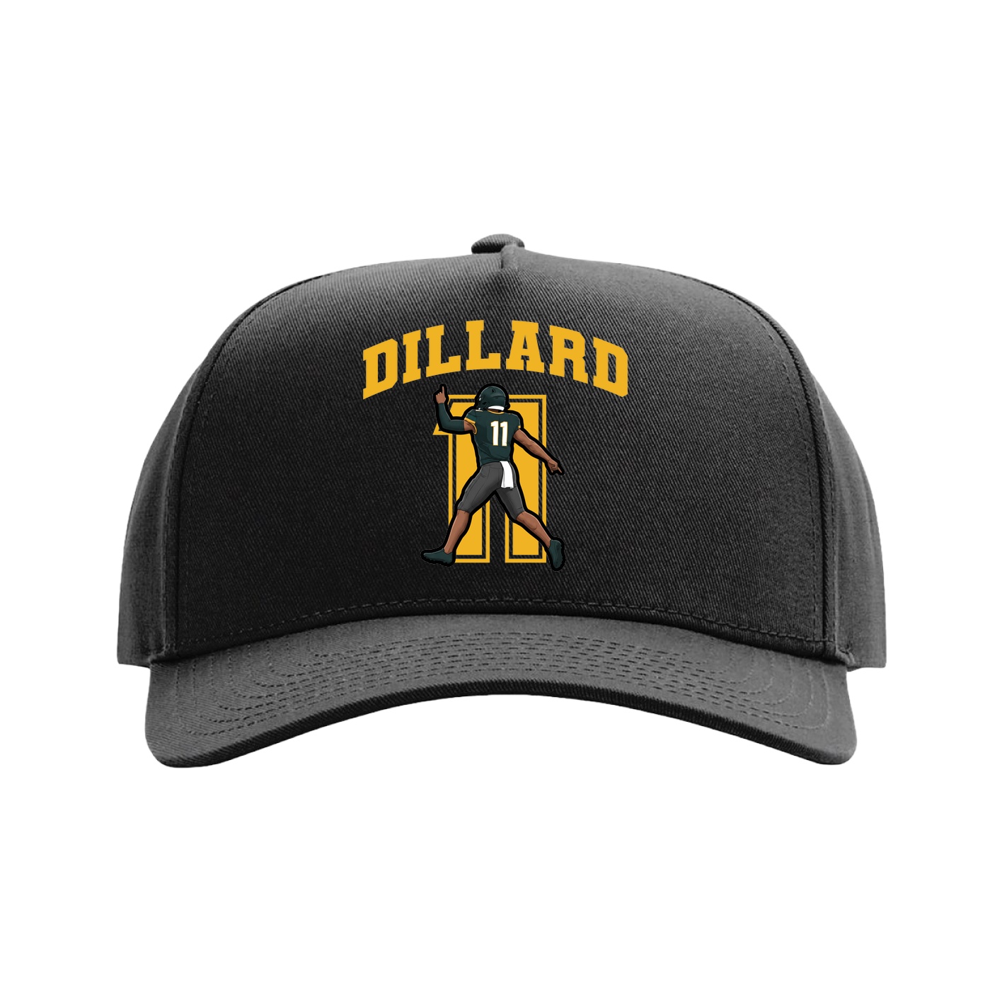 Full Fabric Five-Panel Champ Cap — Number in Black