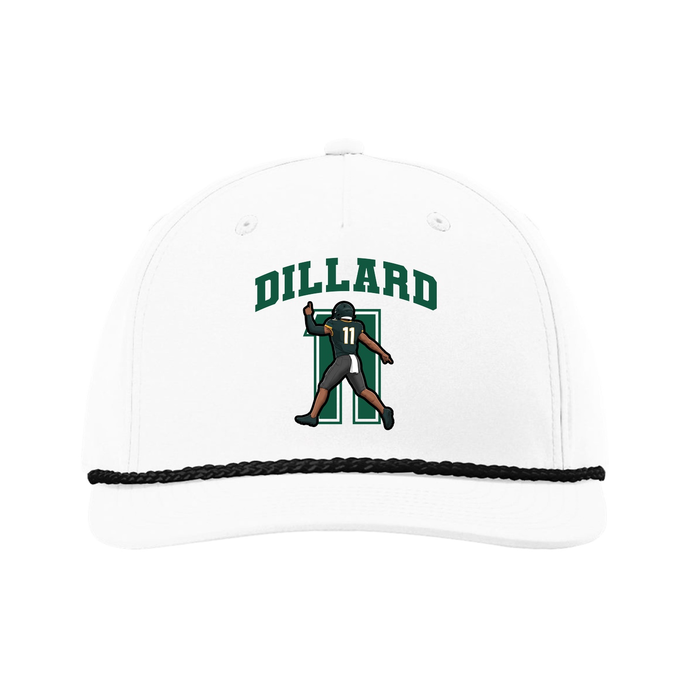 Five-Panel Classic Rope Cap — Number in White