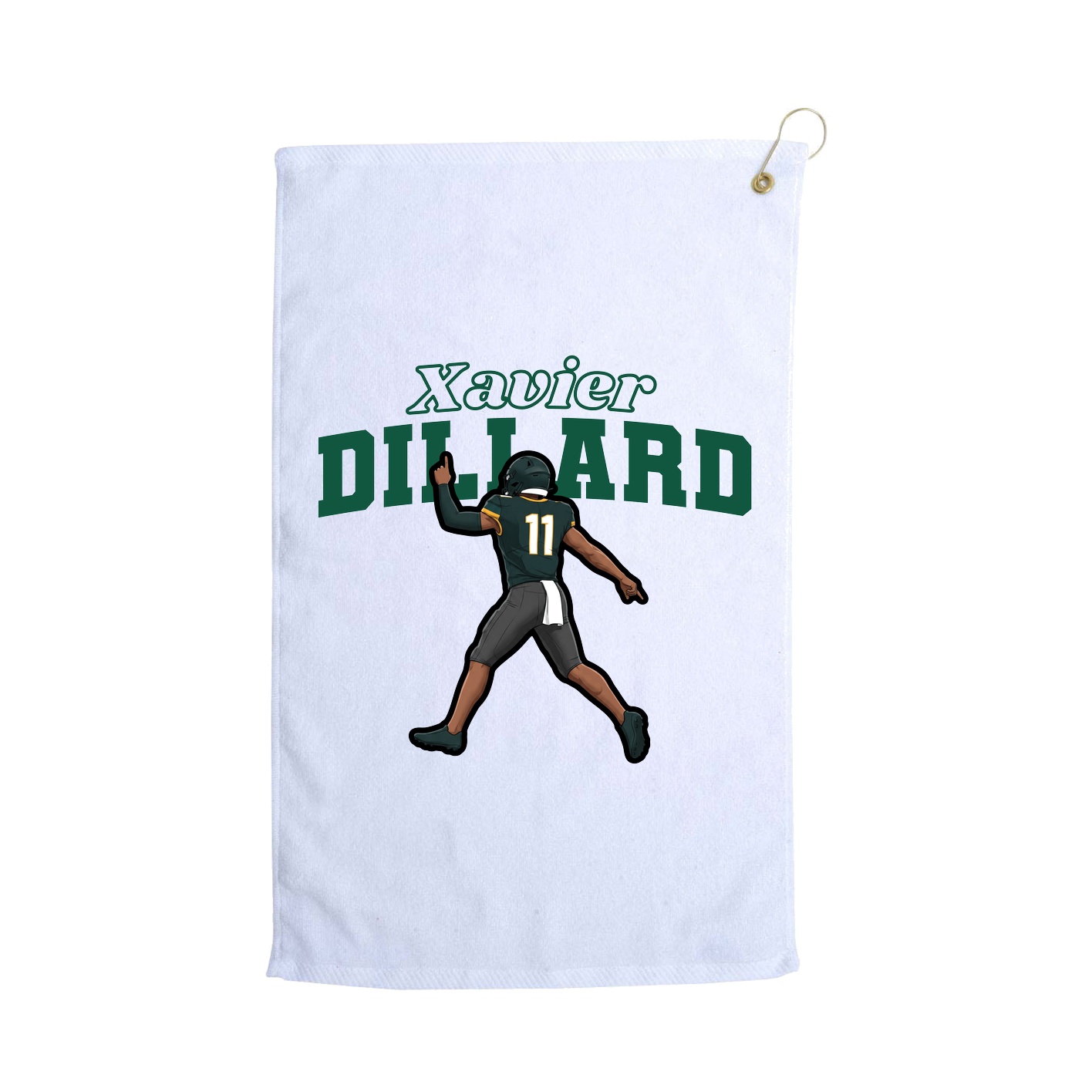 Golf Towel — Name Arch in White