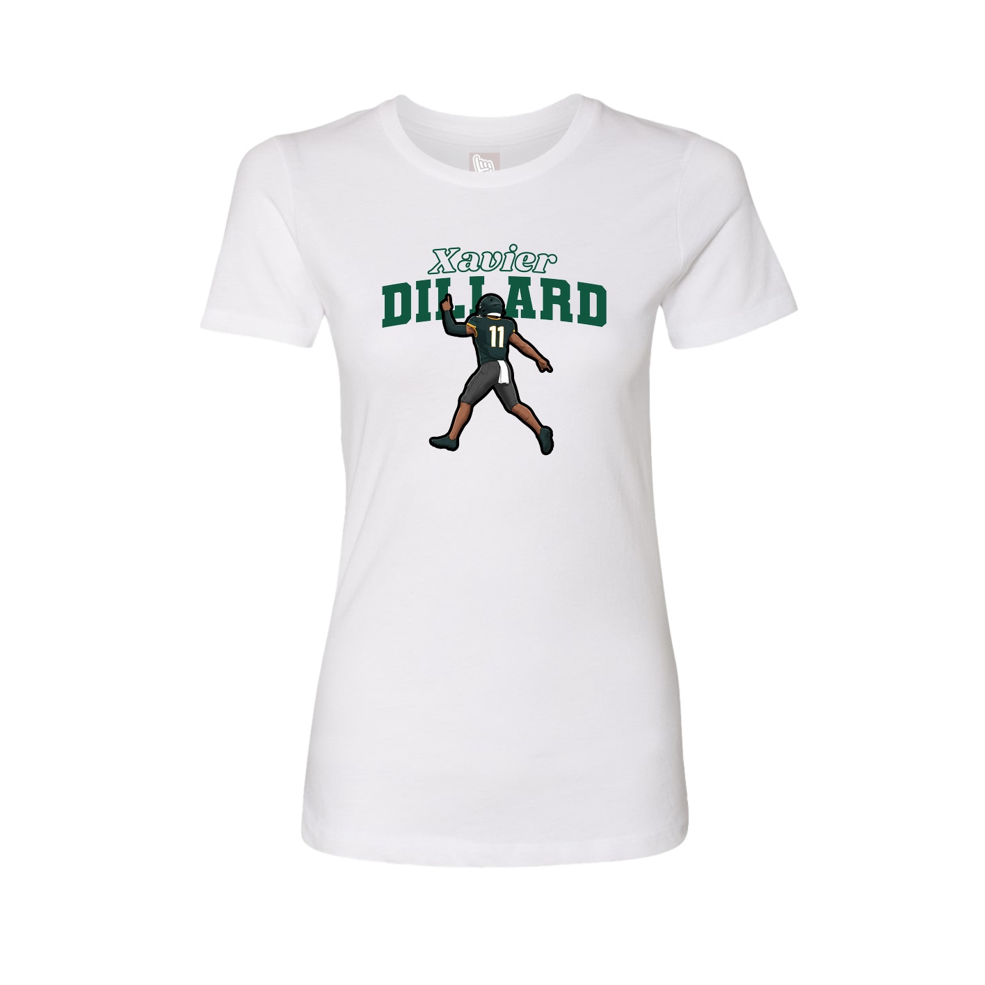Fitted Women's Tee — Name Arch in White