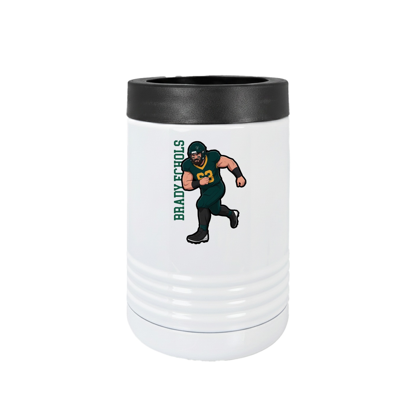 Beverage Holder — Name Vertical in White