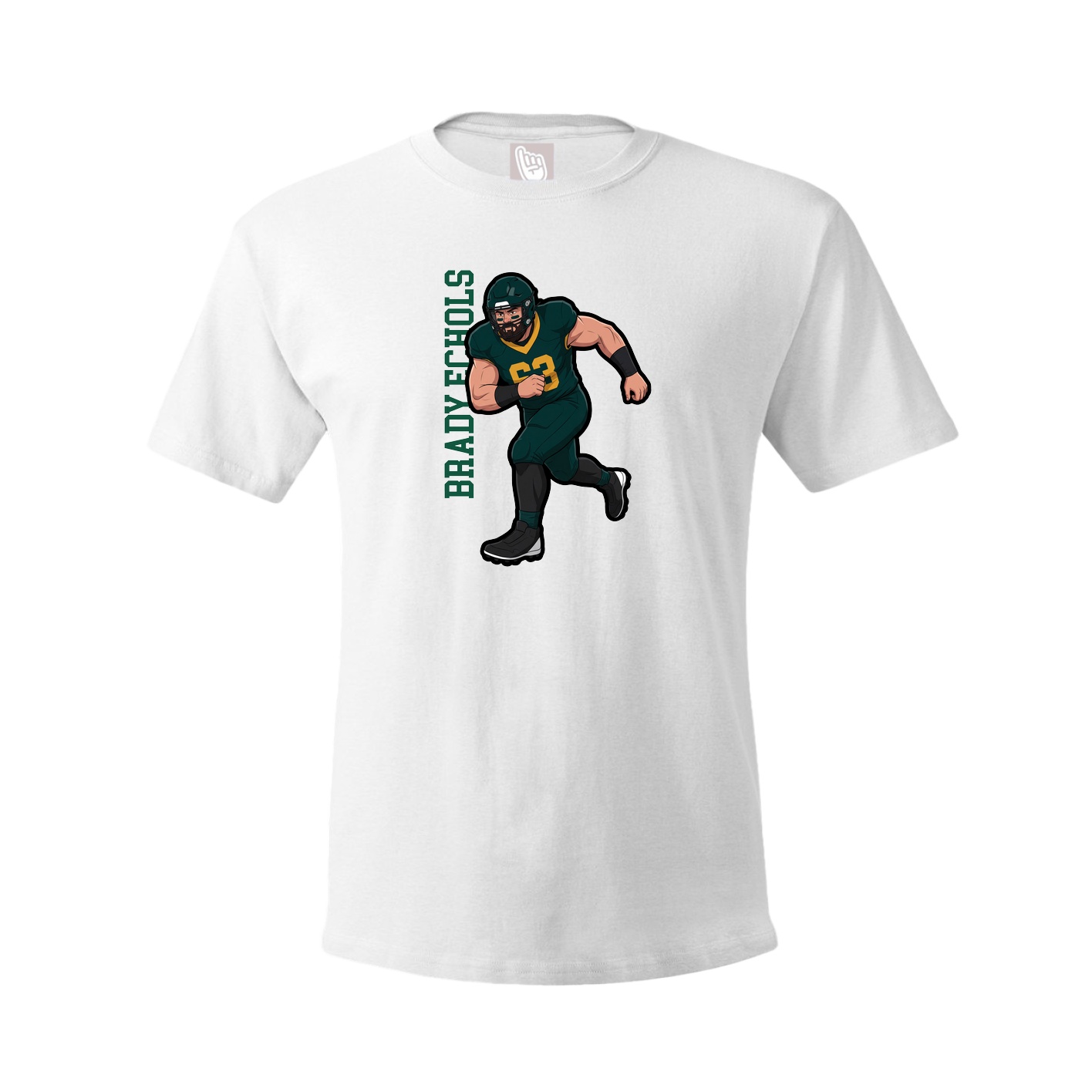 Youth Tee — Name Vertical in White