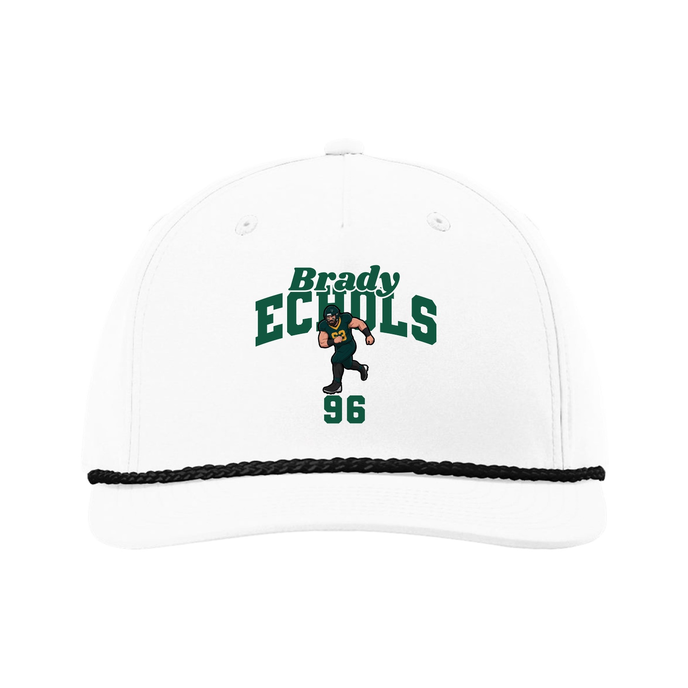 Five-Panel Classic Rope Cap — Signature Arch in White