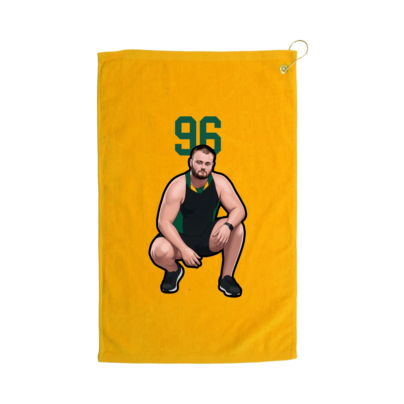 Golf Towel — Number Top in Gold