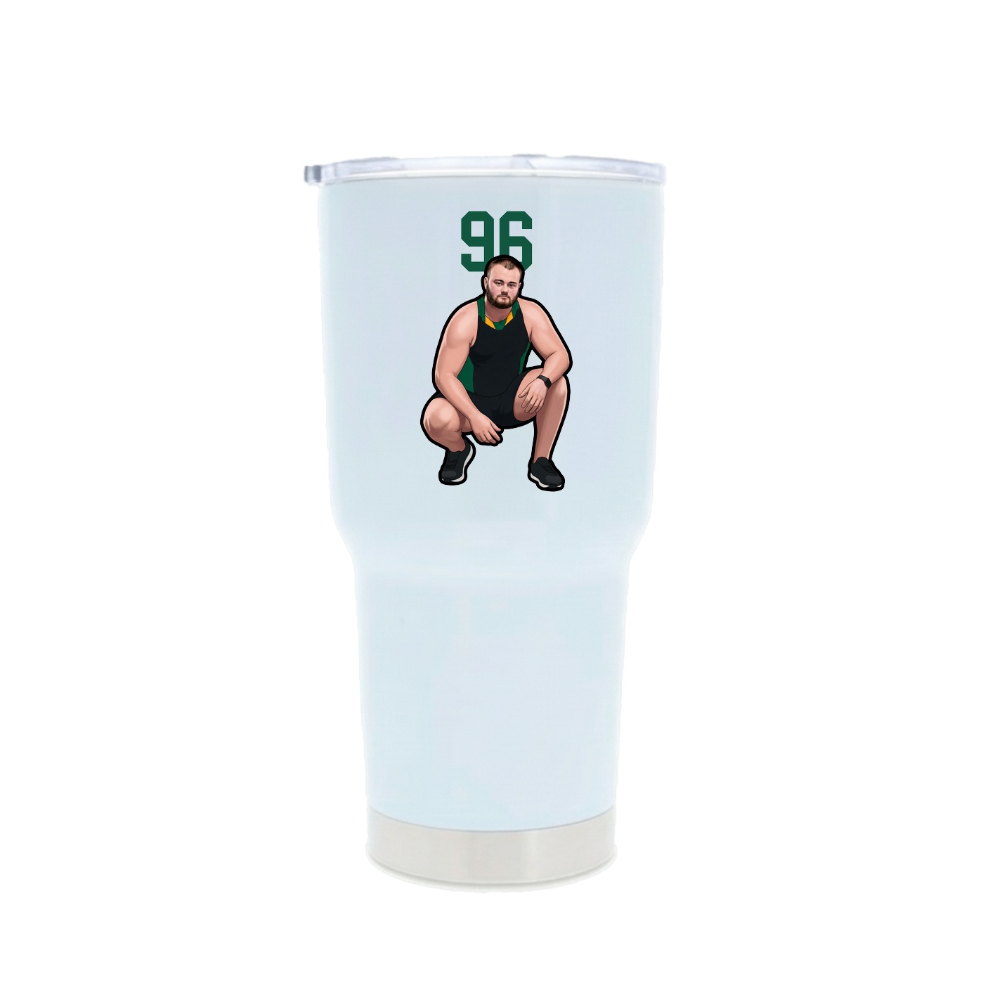 30oz Stainless Steel Tumbler — Number Top in White