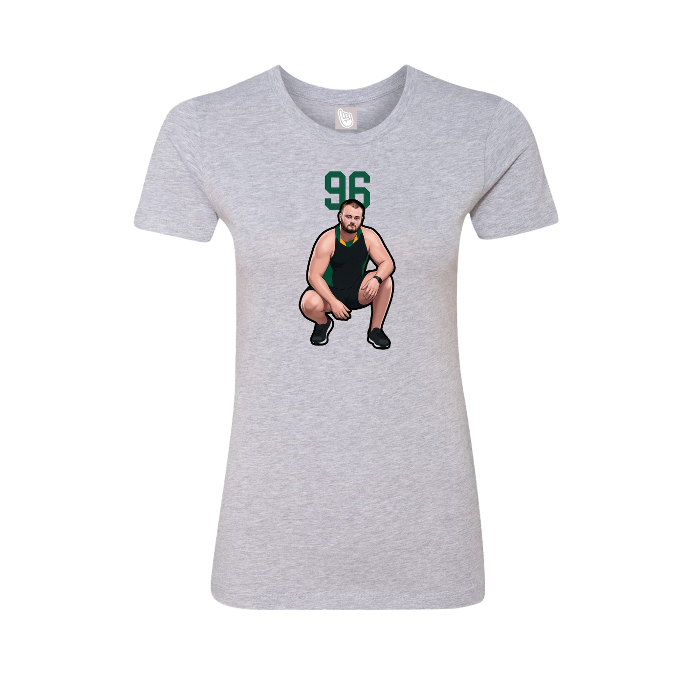 Fitted Women's Tee — Number Top in Grey
