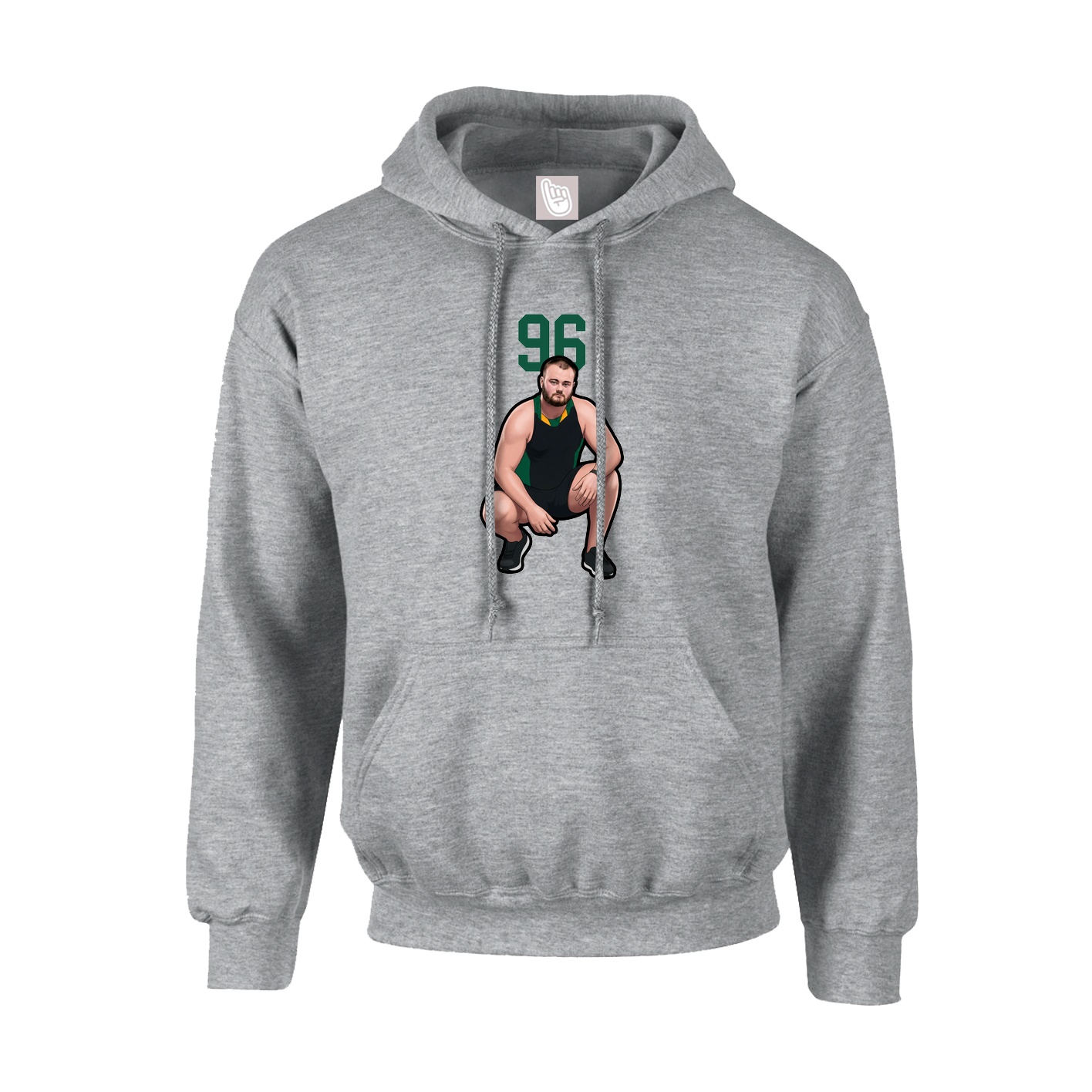 Youth Hoodie — Number Top in Grey