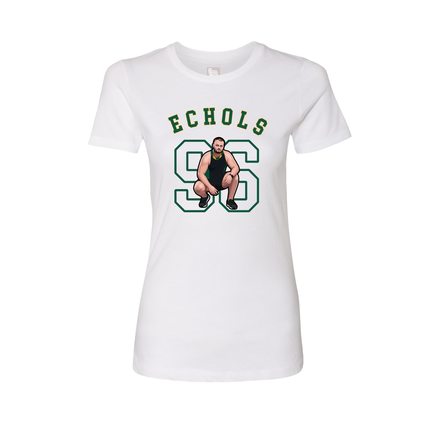 Fitted Women's Tee — Shirsey Arch in White