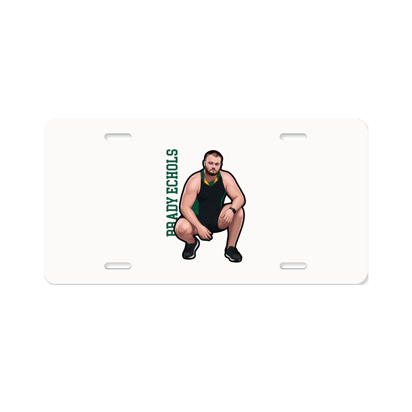 License Plate — Name Vertical in Classic