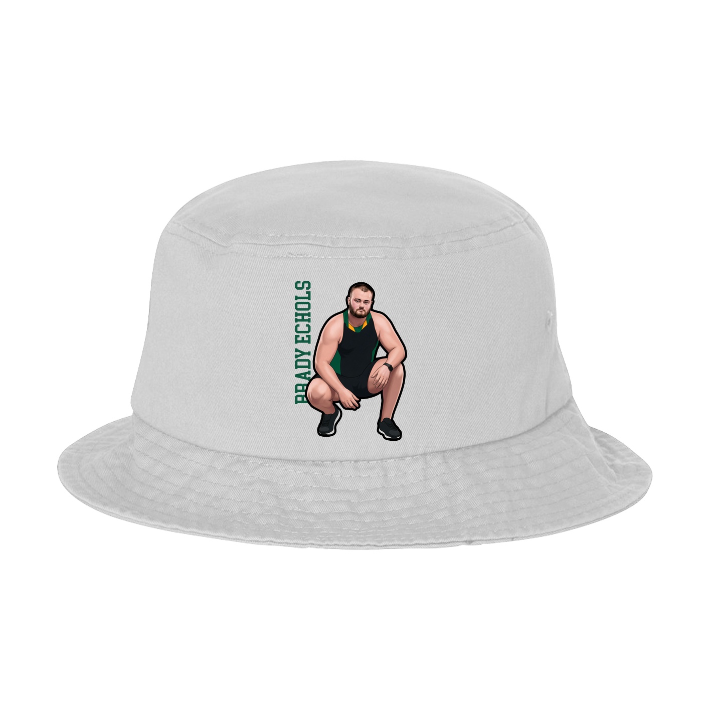 Bucket Cap — Name Vertical in White