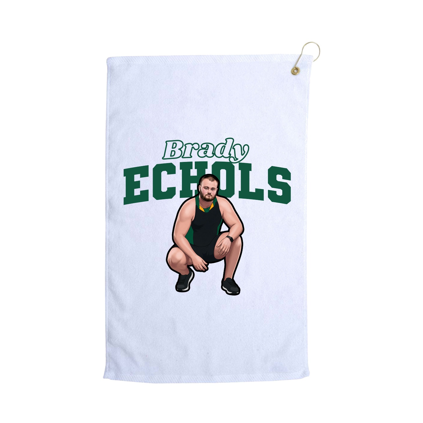Golf Towel — Name Arch in White