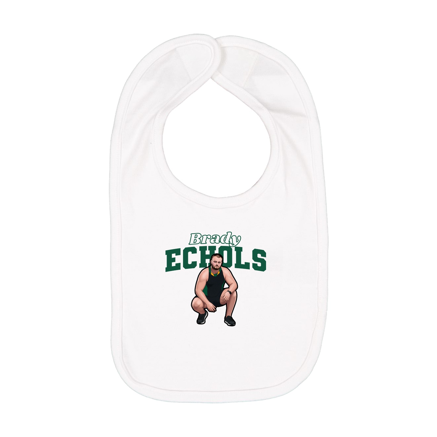 Infant Bib — Name Arch in White