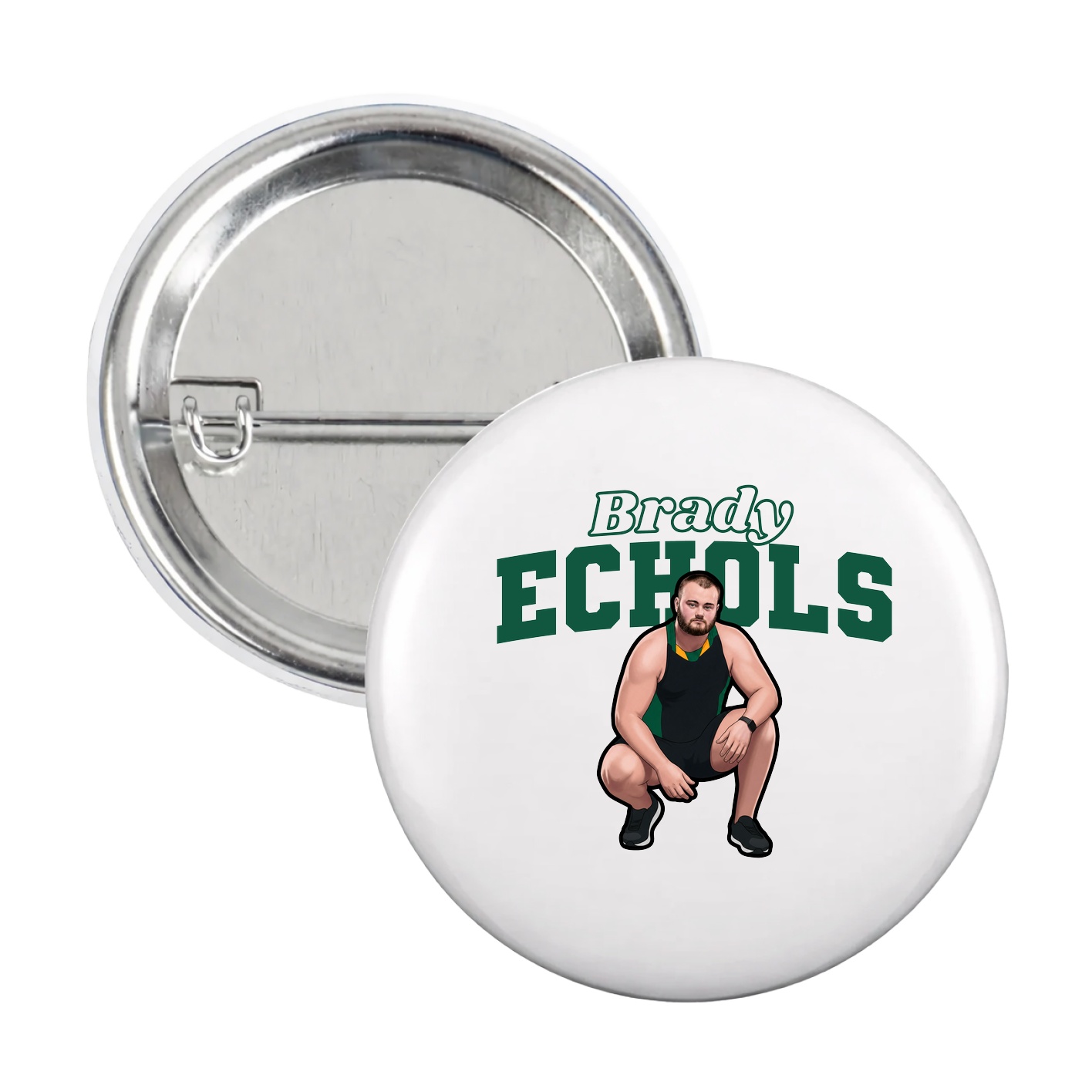 Game Day Button — Name Arch in White