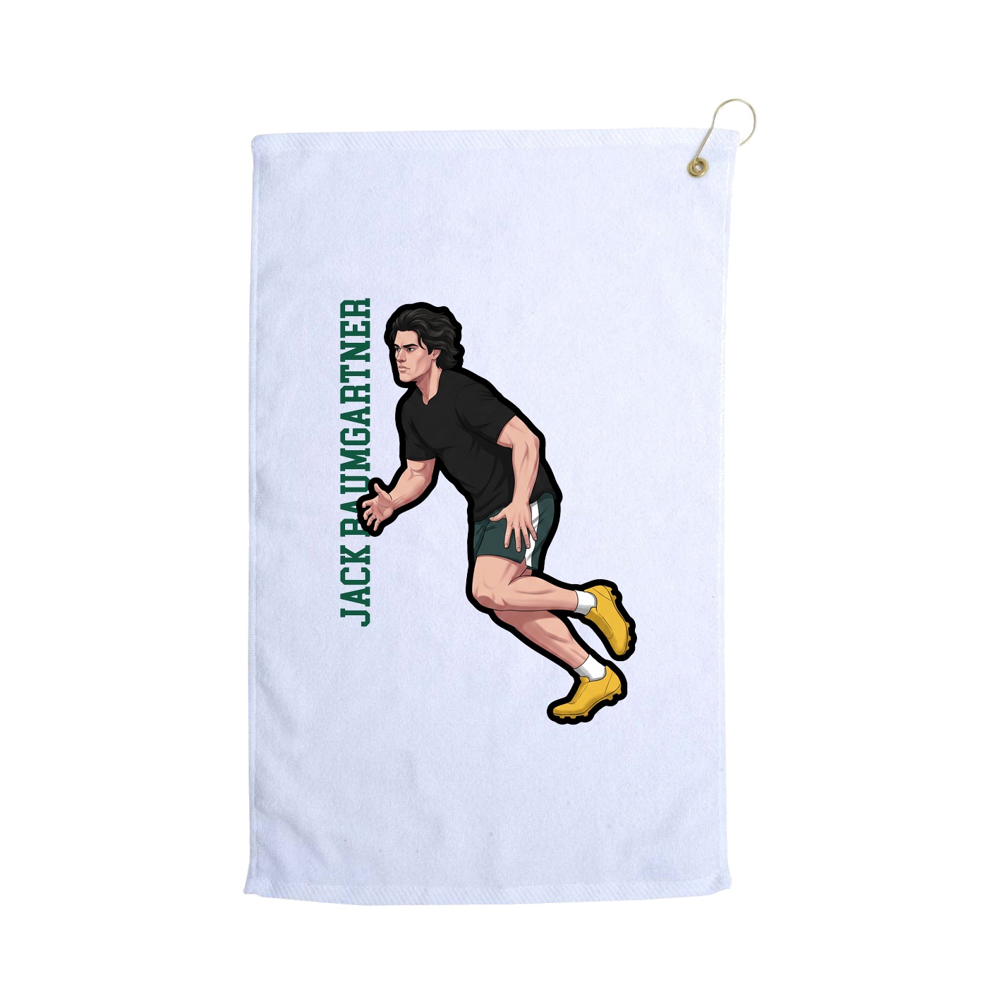 Golf Towel — Name Vertical in White