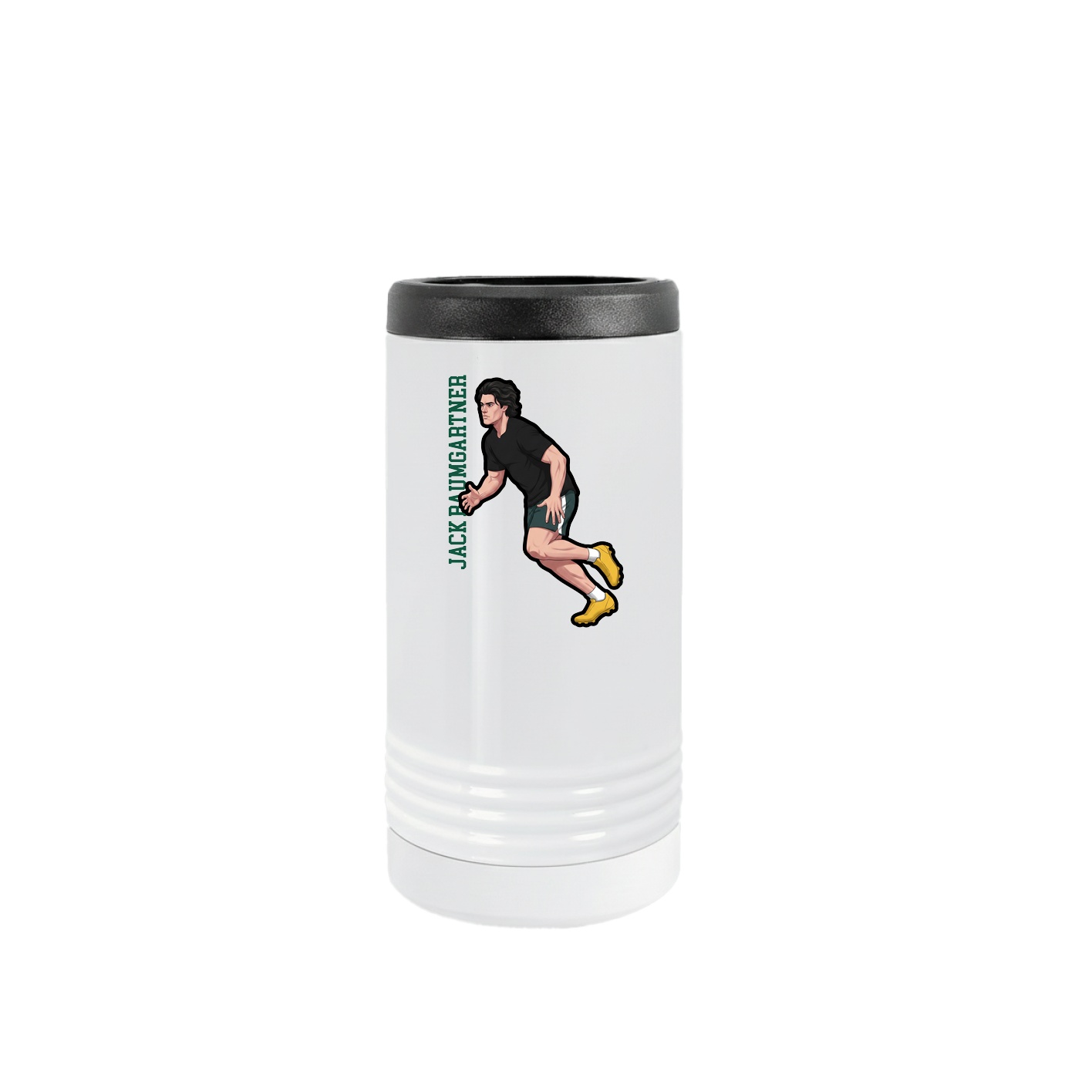 Slim Beverage Holder — Name Vertical in White