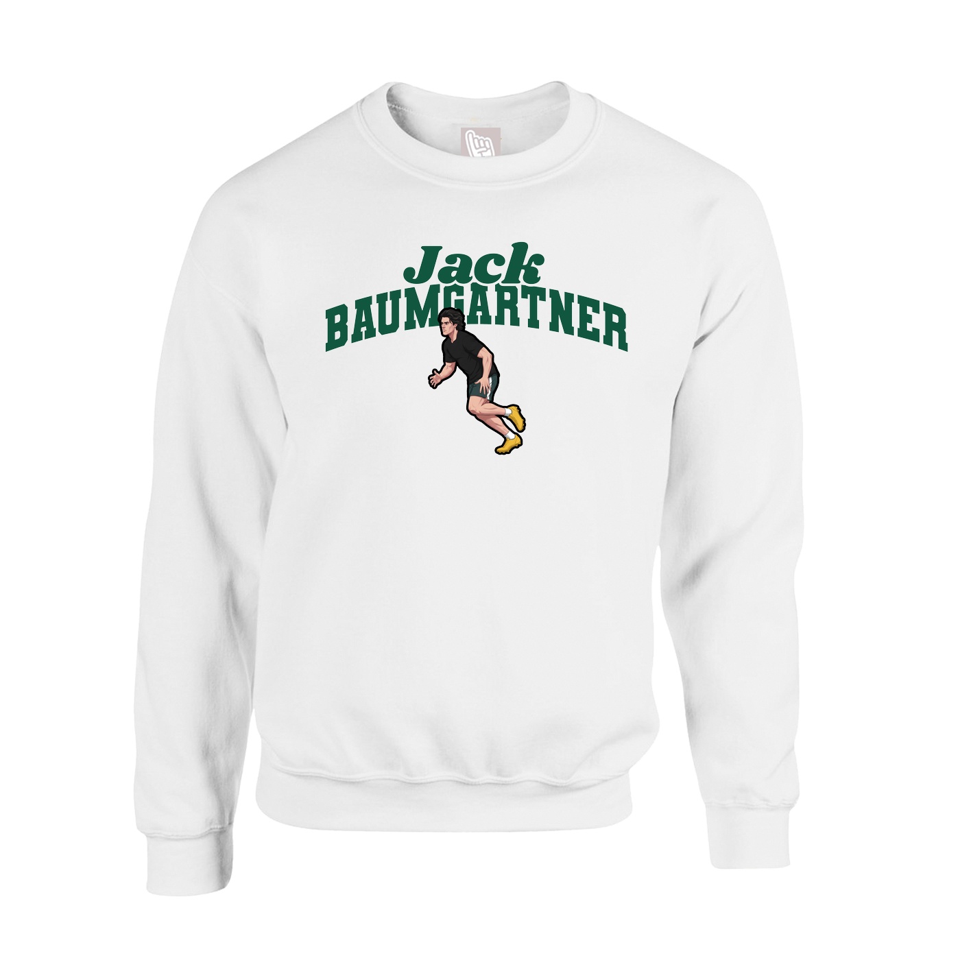 Fleece Crew — Signature Arch in White