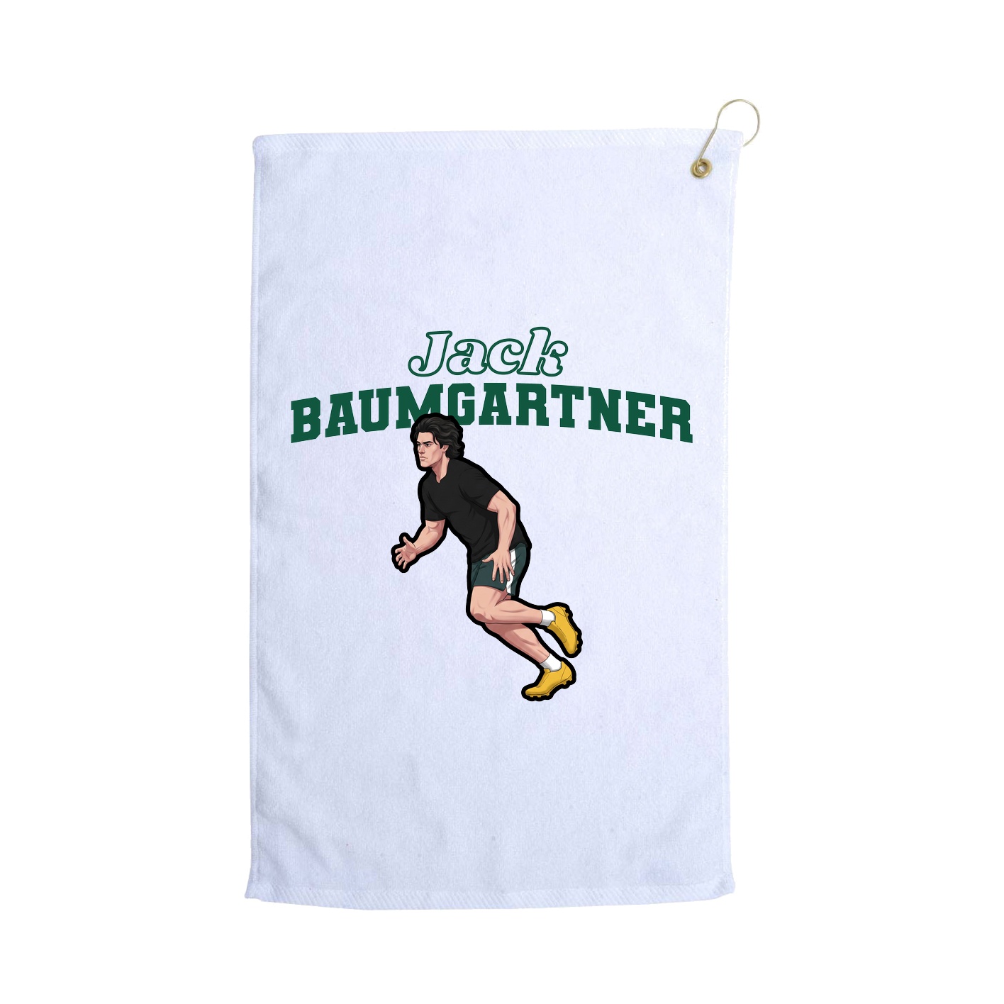 Golf Towel — Name Arch in White