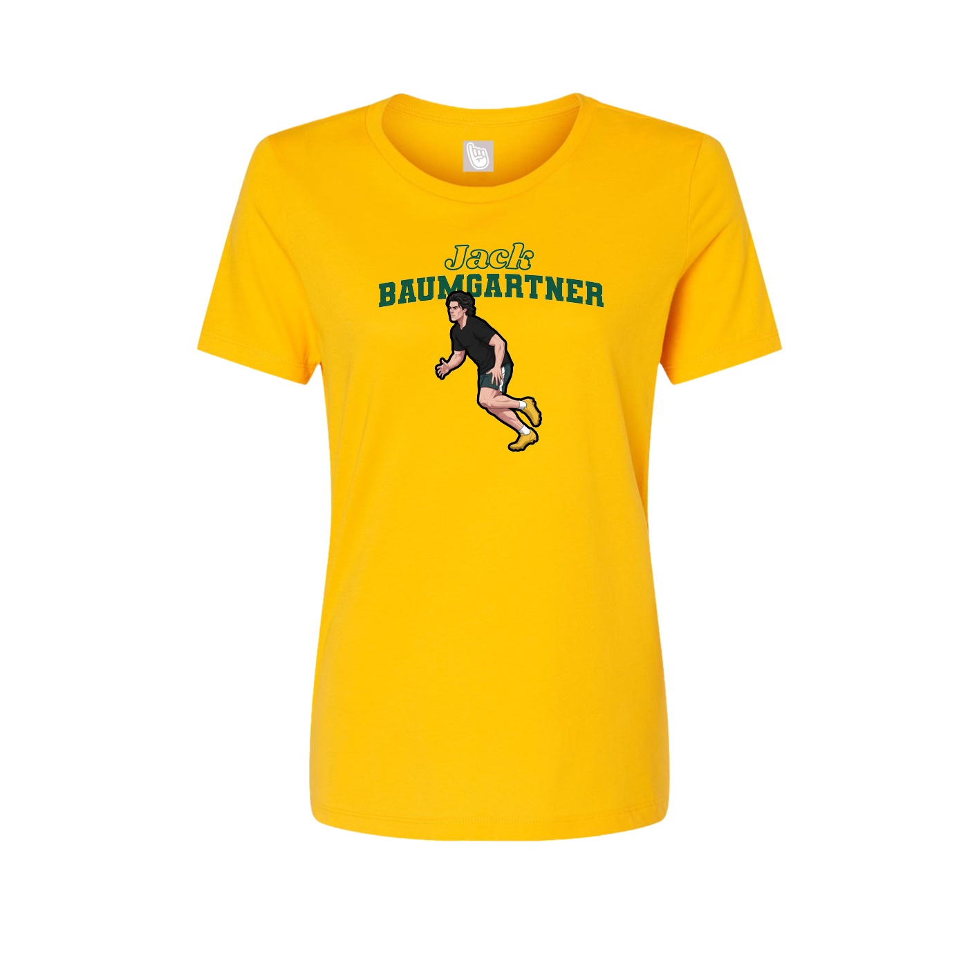 Fitted Women's Tee — Name Arch in Gold