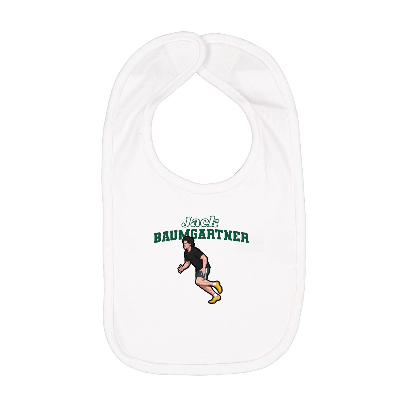 Infant Bib — Name Arch in White