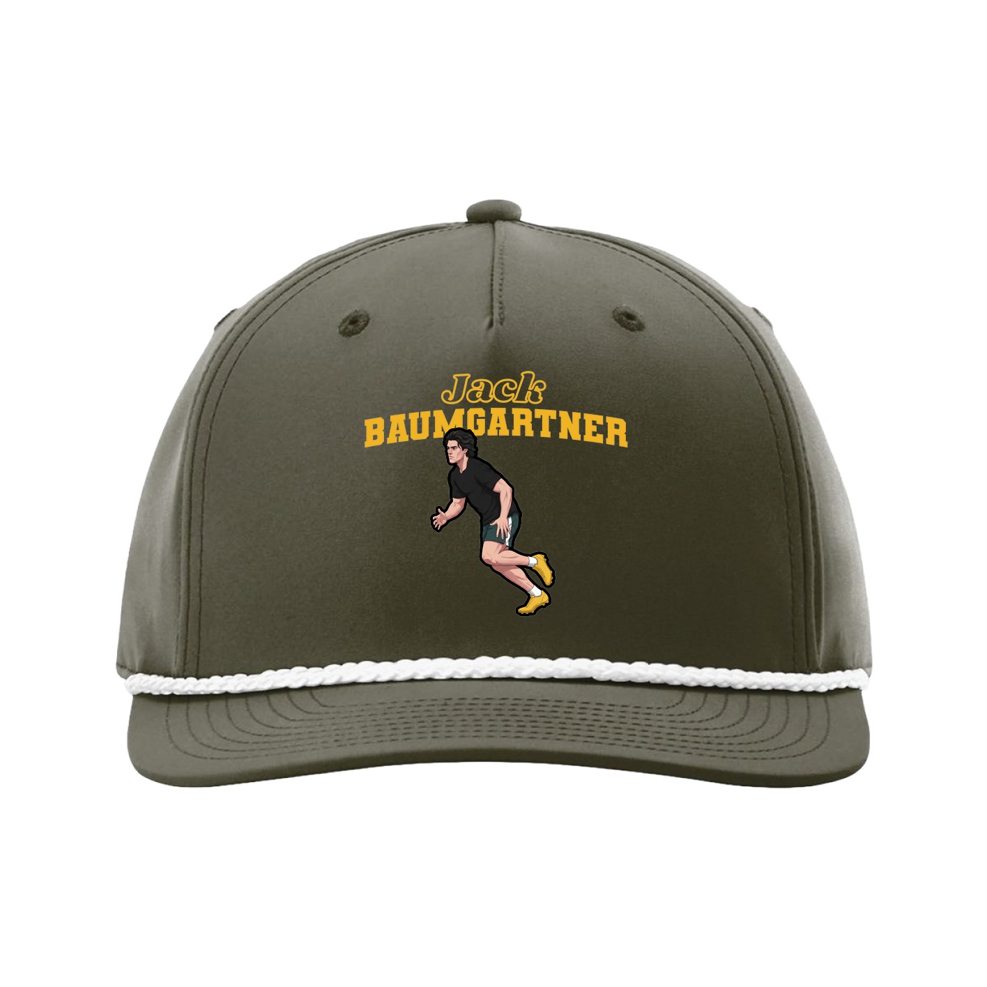 Five-Panel Classic Rope Cap — Name Arch in Green