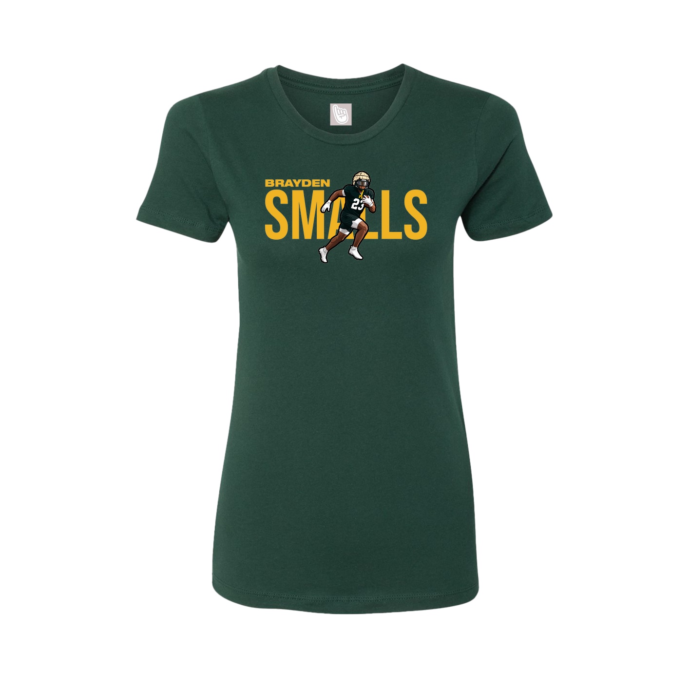 Fitted Women's Tee — Player Name in Green