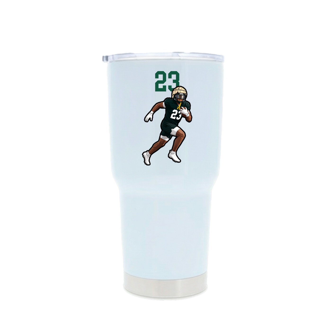 30oz Stainless Steel Tumbler — Number Top in White