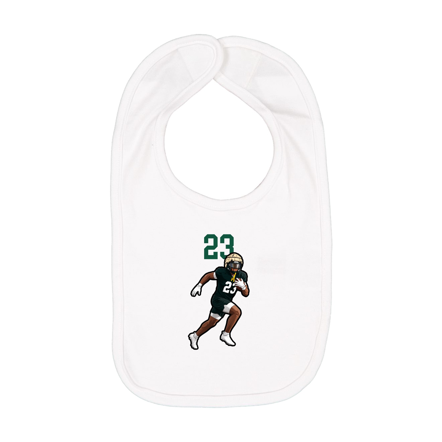 Infant Bib — Number Top in White