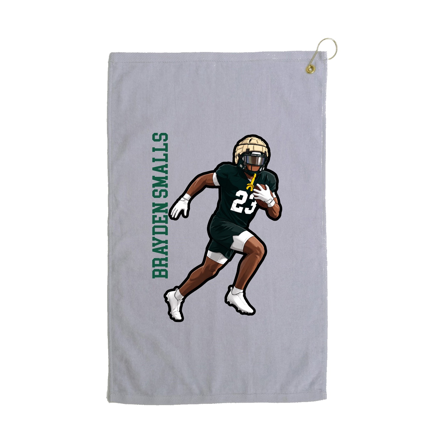 Golf Towel — Name Vertical in Grey
