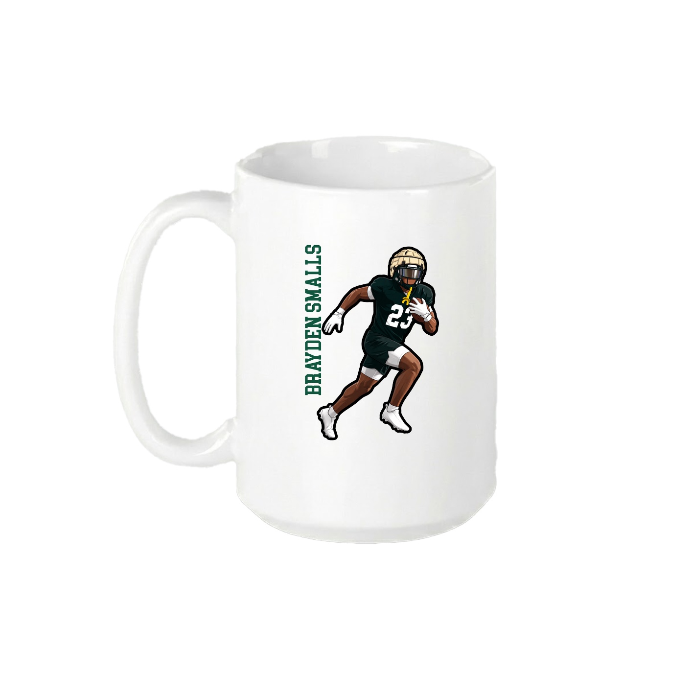 15oz Coffee Mug — Name Vertical in White