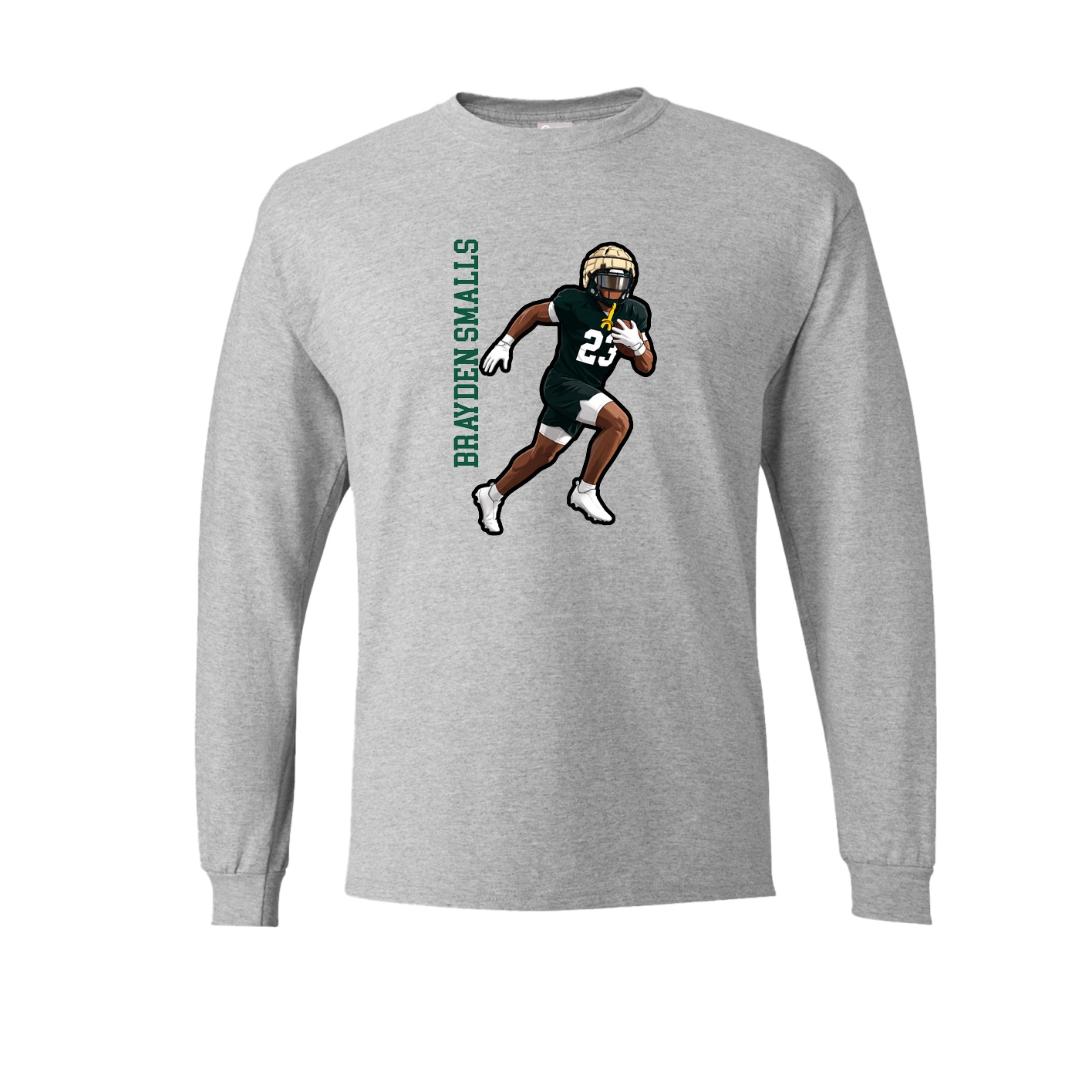 Long Sleeve Tee — Name Vertical in Grey