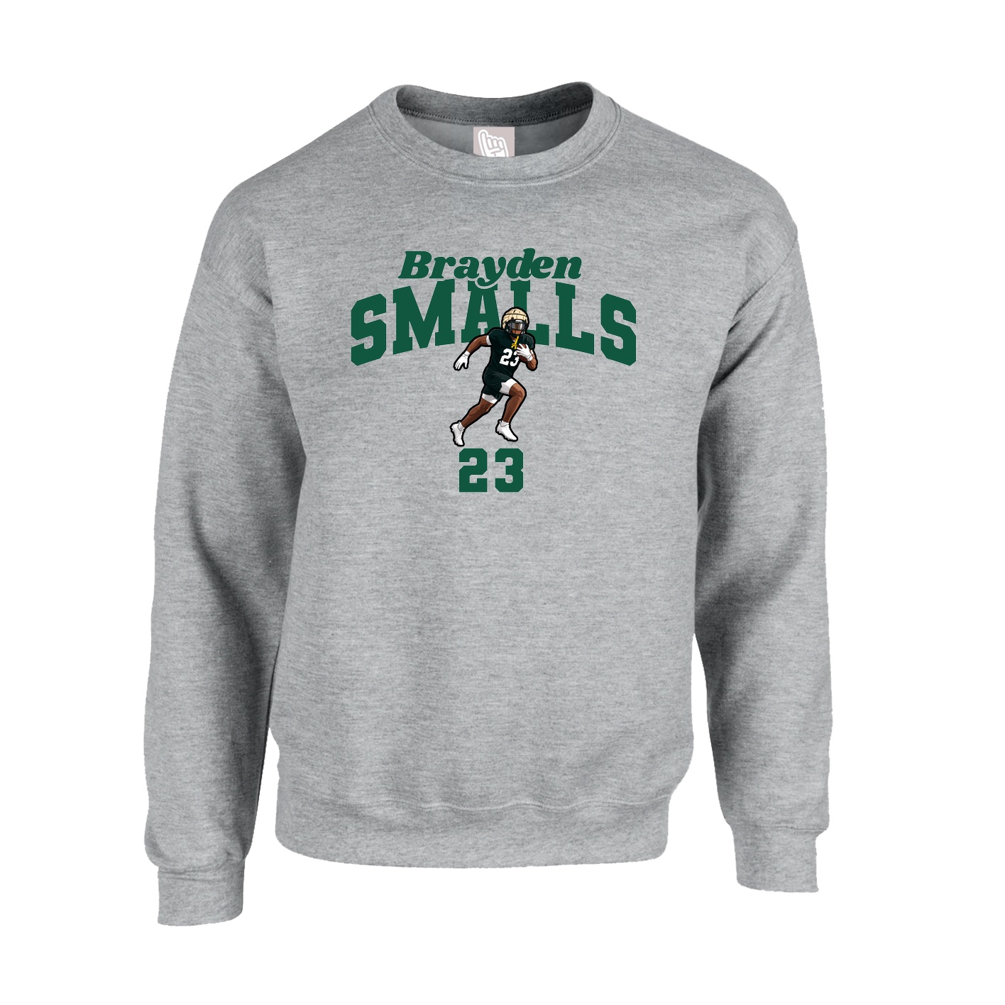 Fleece Crew — Signature Arch in Grey