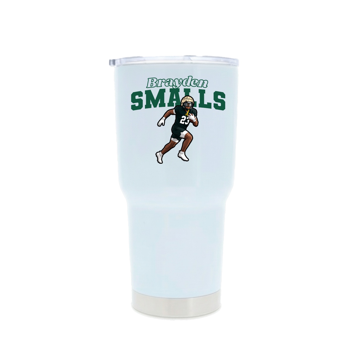 30oz Stainless Steel Tumbler — Name Arch in White