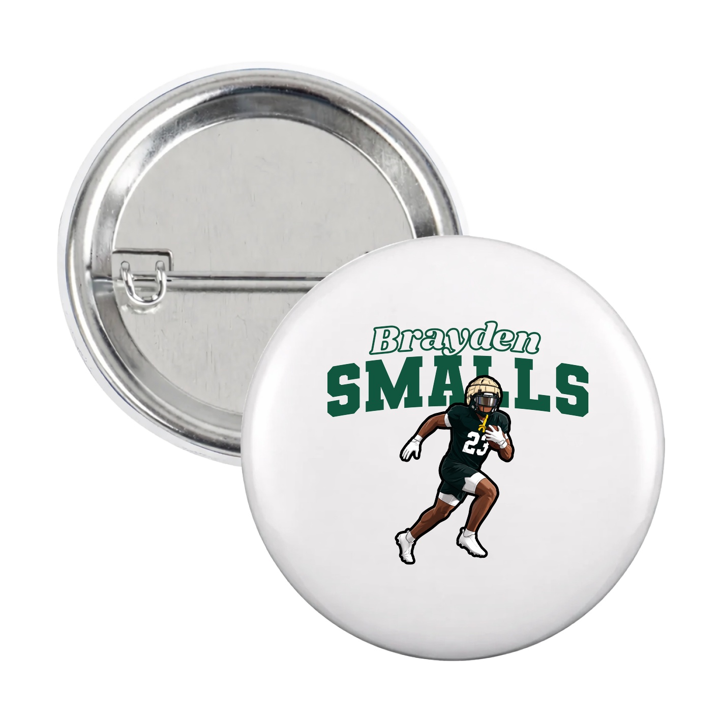 Game Day Button — Name Arch in White