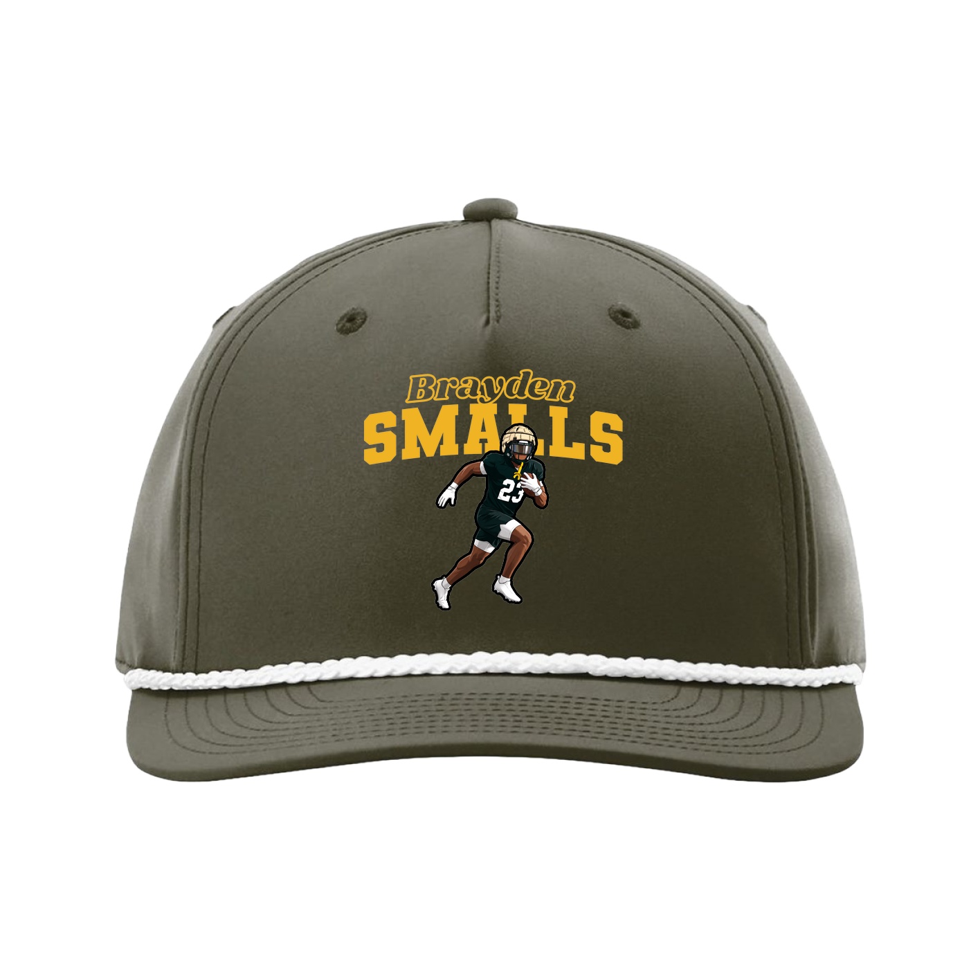 Five-Panel Classic Rope Cap — Name Arch in Green