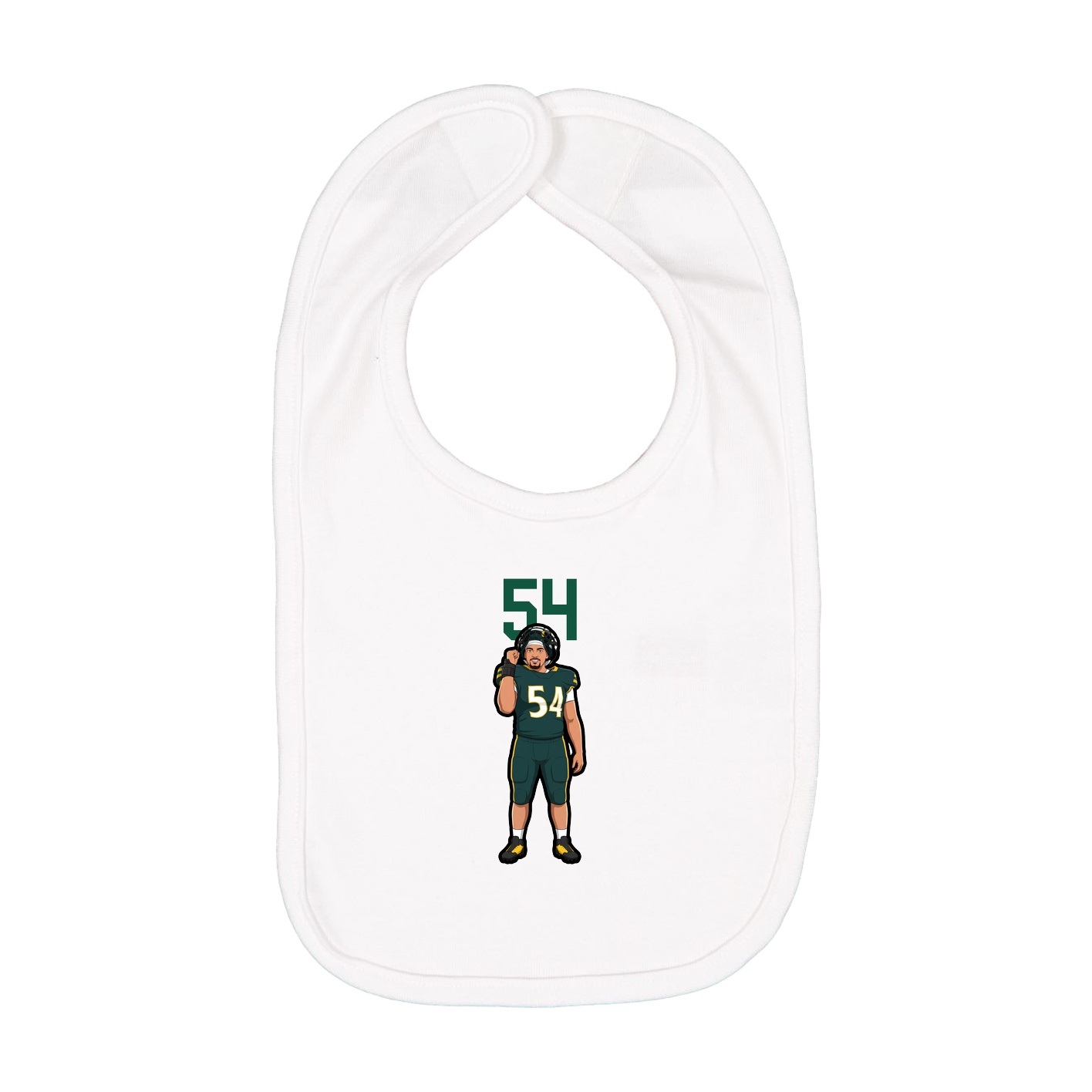 Infant Bib — Number Top in White