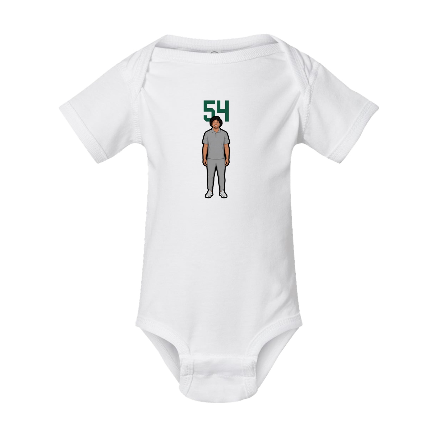 Baby Onesie — Number Top in White