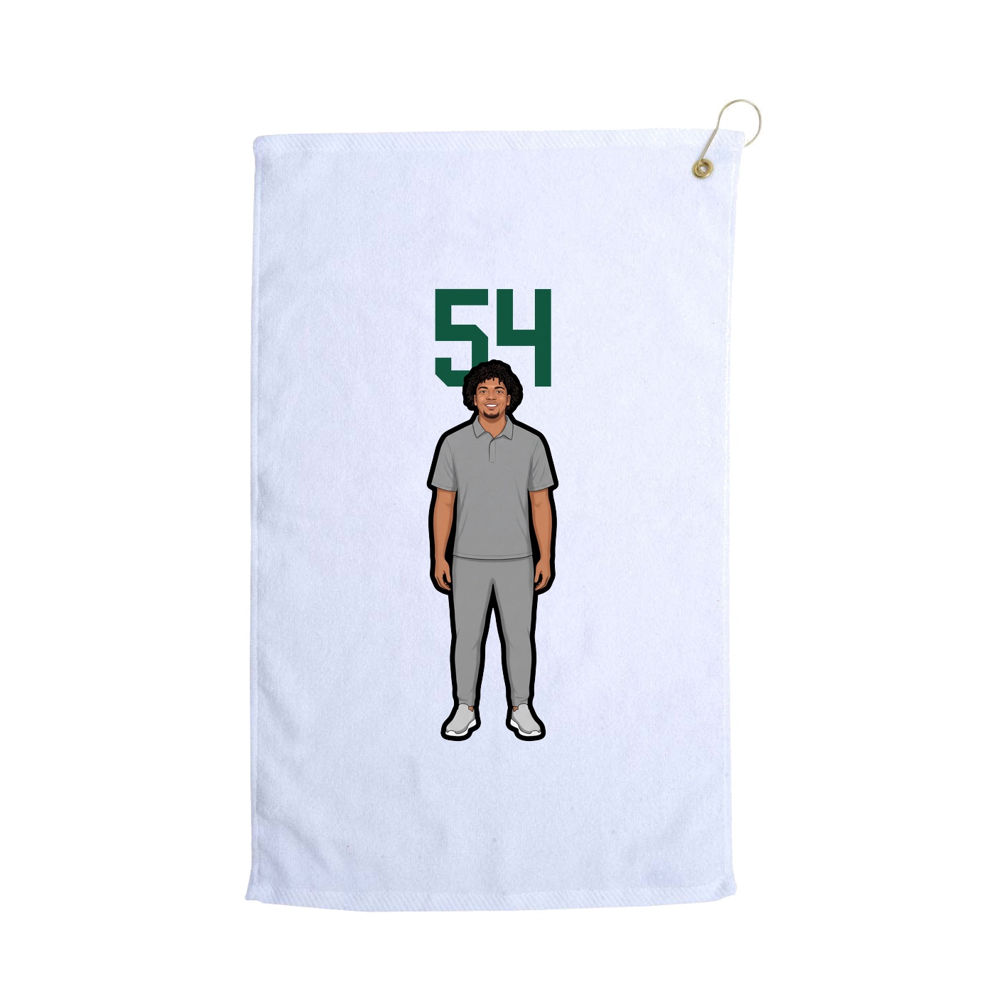 Golf Towel — Number Top in White