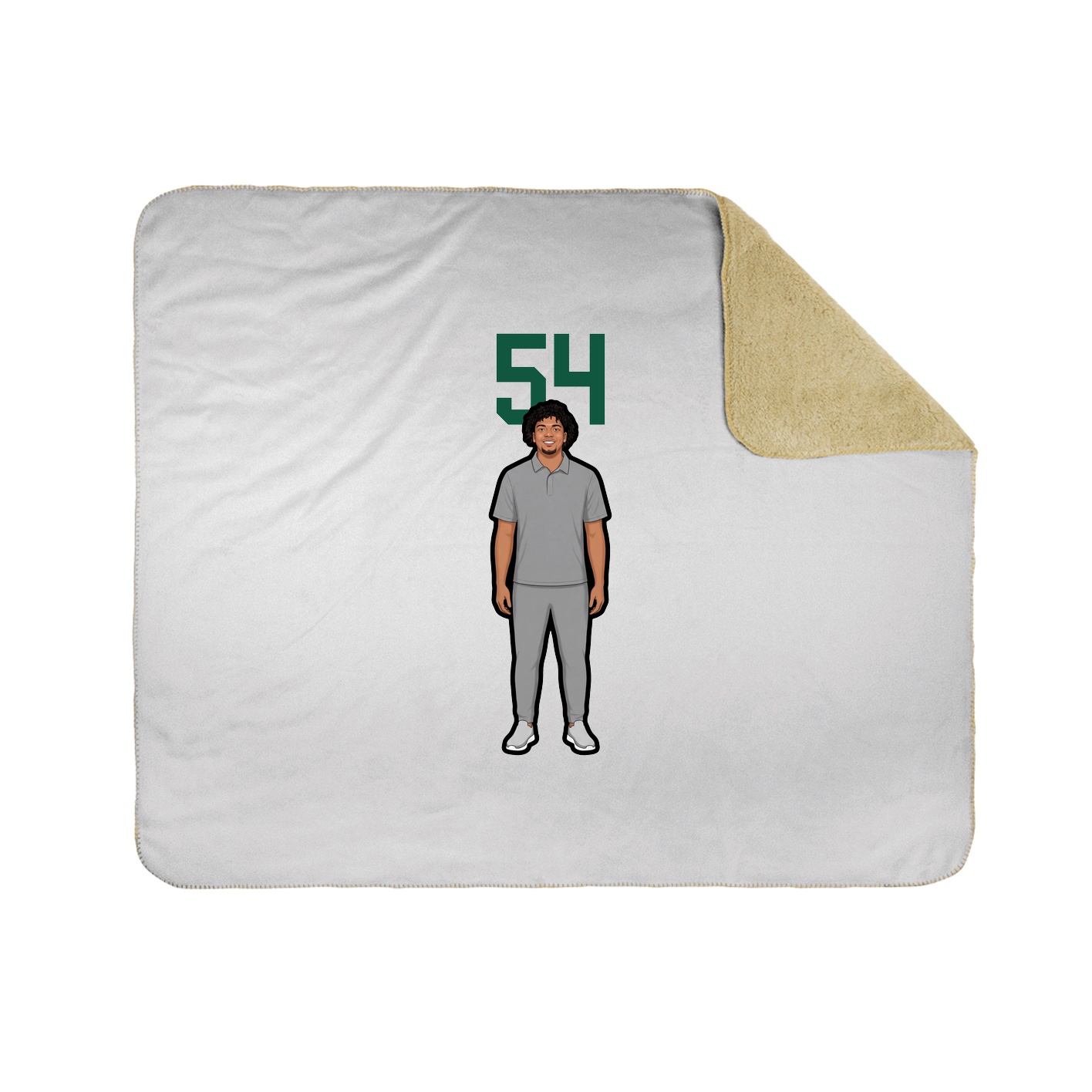 Throw Blanket — Number Top in White