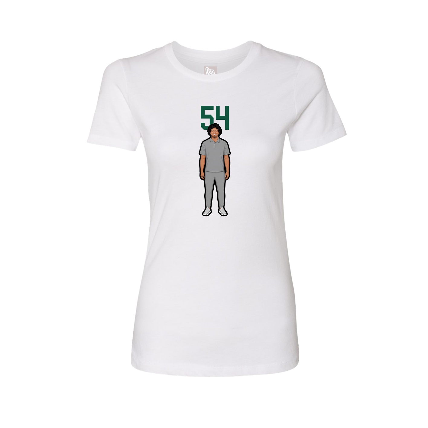 Fitted Women's Tee — Number Top in White