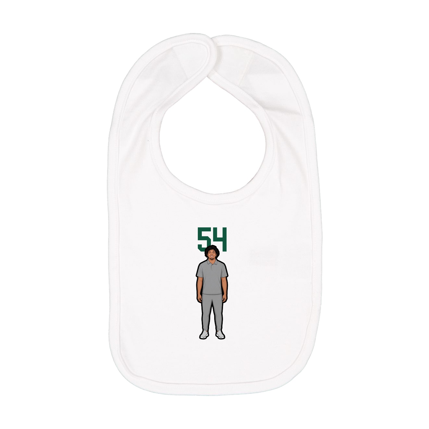 Infant Bib — Number Top in White