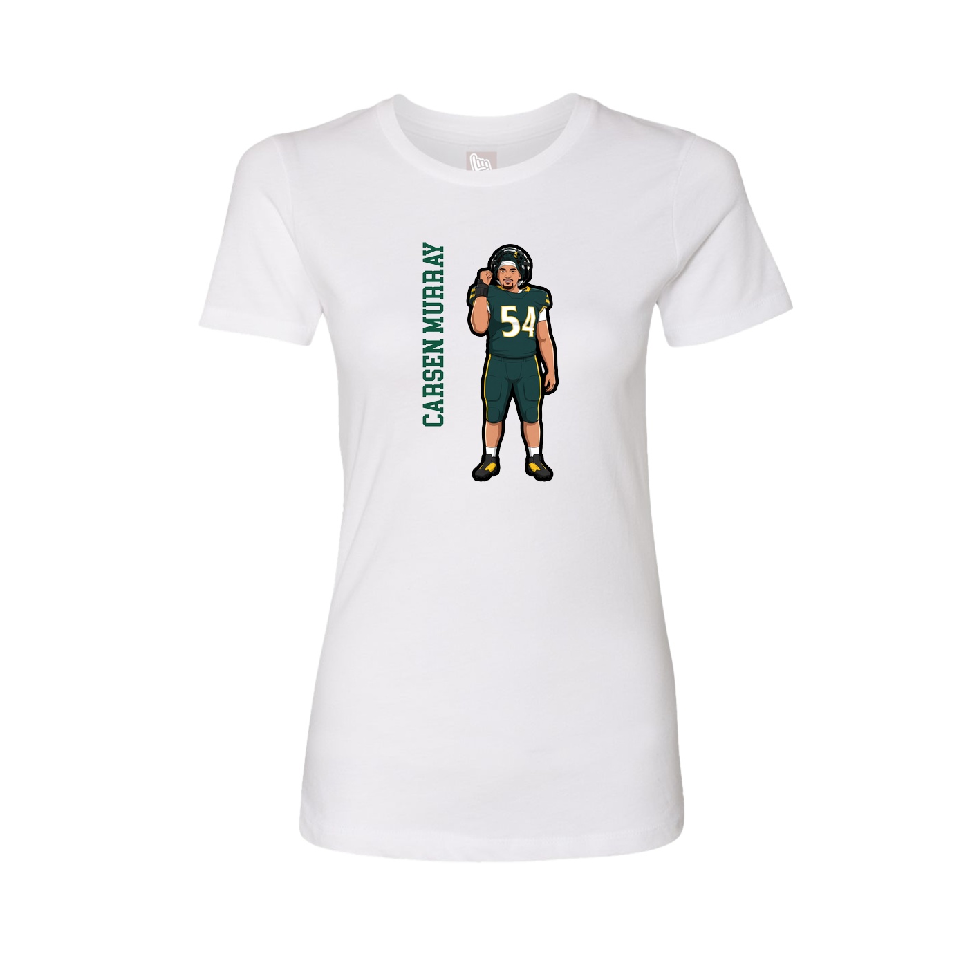 Fitted Women's Tee — Name Vertical in White