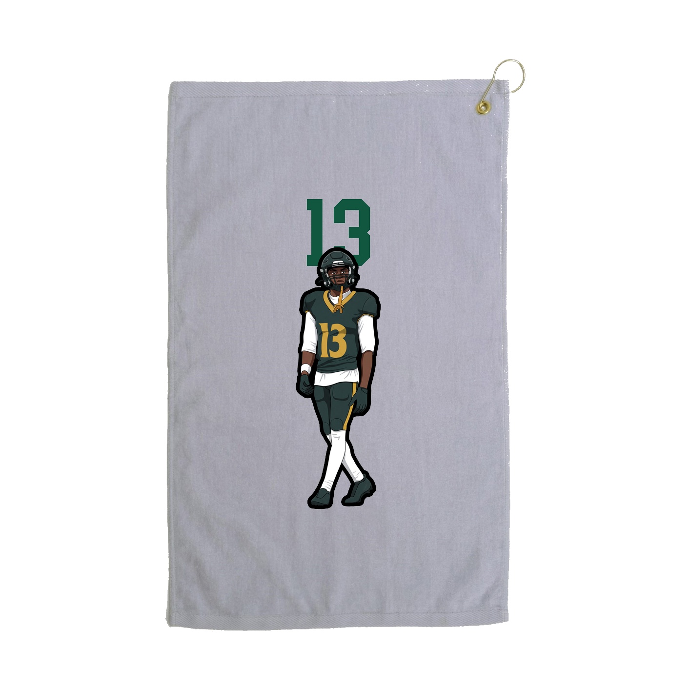 Golf Towel — Number Top in Grey