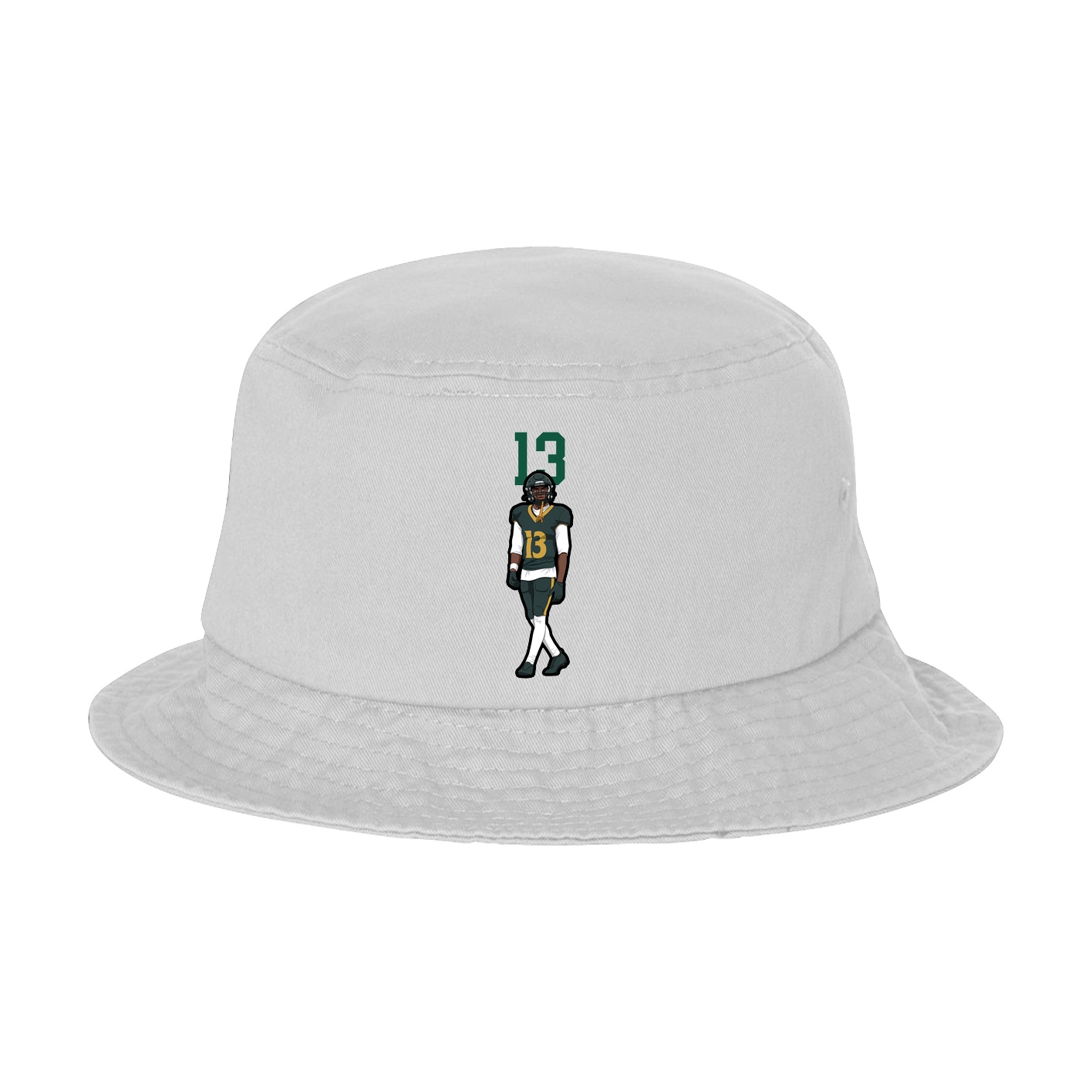 Bucket Cap — Number Top in White