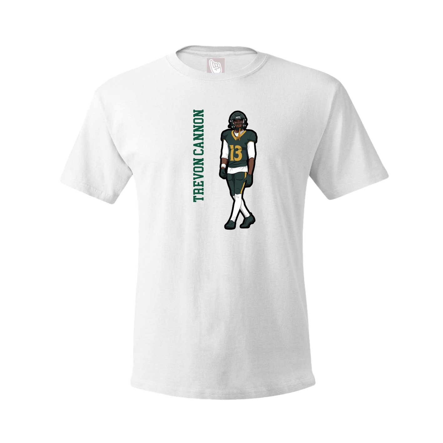 Youth Tee — Name Vertical in White