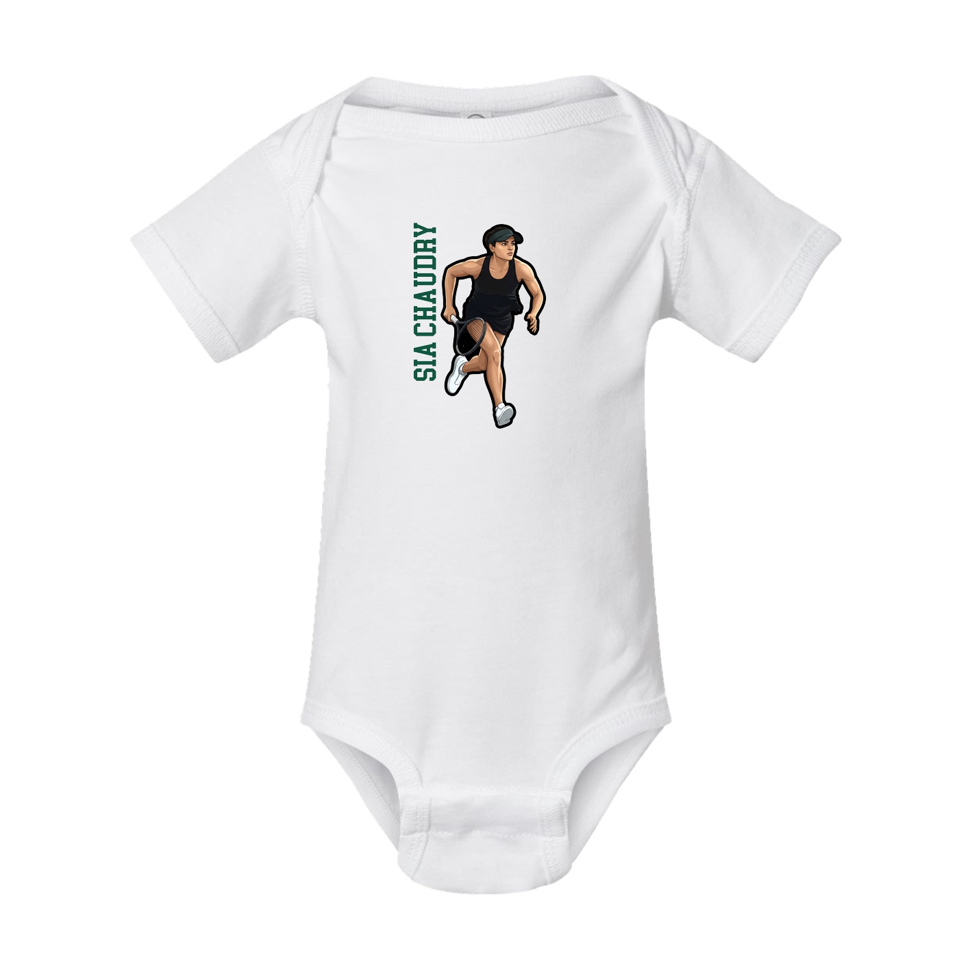 Baby Onesie — Name Vertical in White